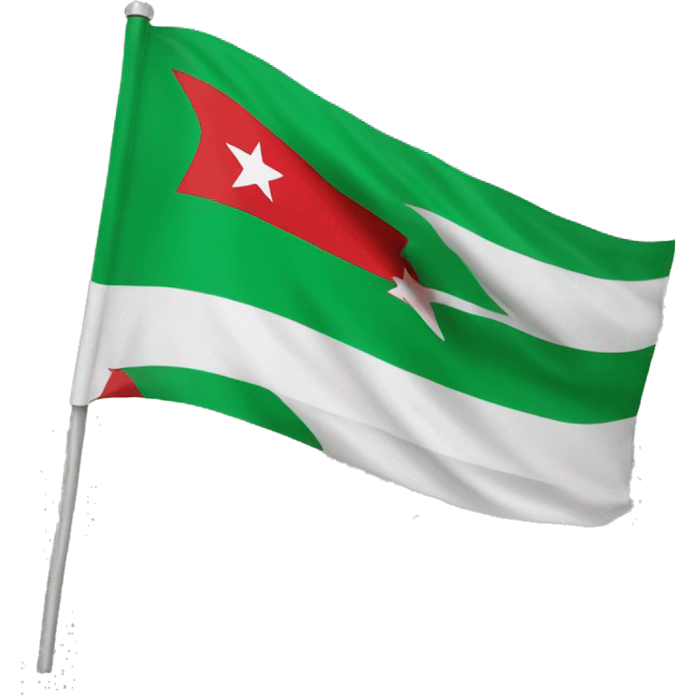 Syria green flag with red stars emoji