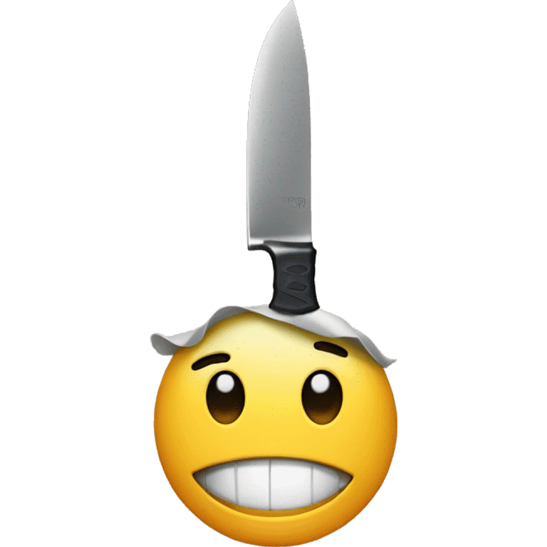 smiling emoji with a knife emoji