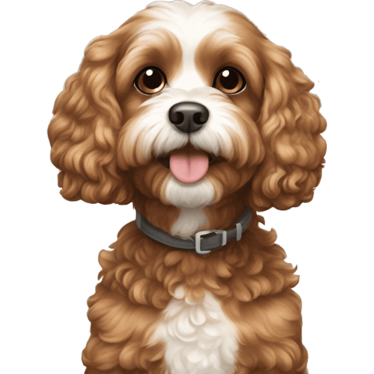 brown and white cavapoo dogs emoji