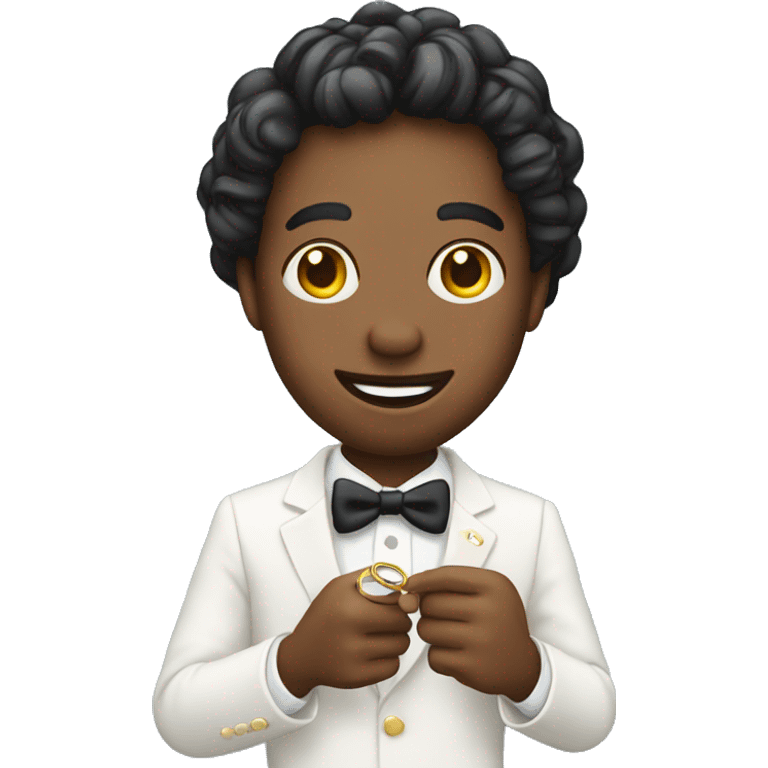 Emoji holding a wedding ring emoji