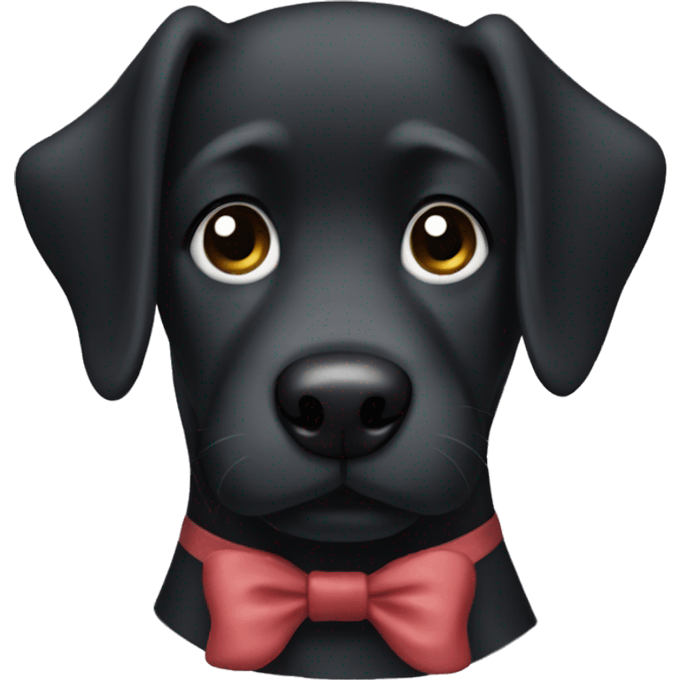 Please make a big black dog with a bow emoji