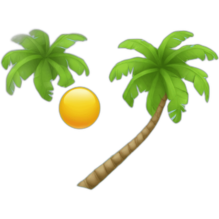 Beach, palm, suń, water emoji