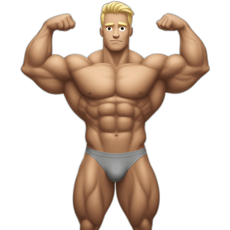 white bodybuilder with wide and dense back muscles emoji