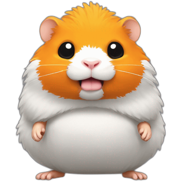 an orange hamster like king kong, pixelart emoji