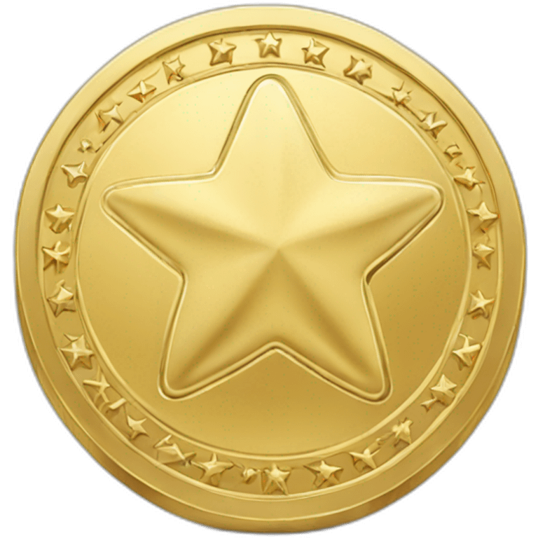 Round coin gold star emoji