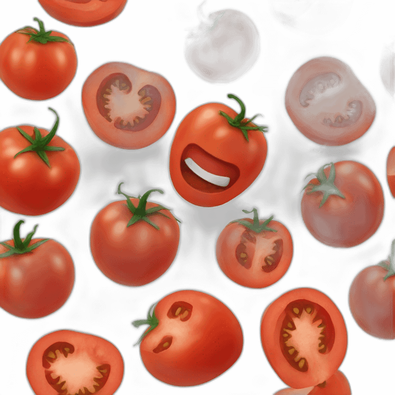 Une tomate qui mange un char emoji