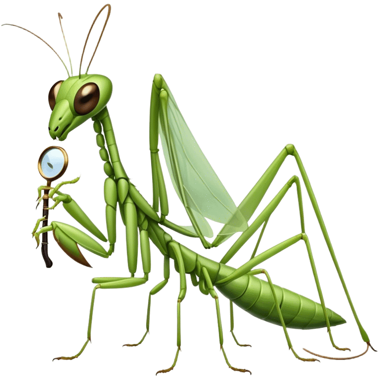 Praying mantis with a monocle  emoji