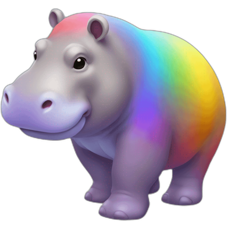 Hippopotame au couleur arc-en-ciel  emoji