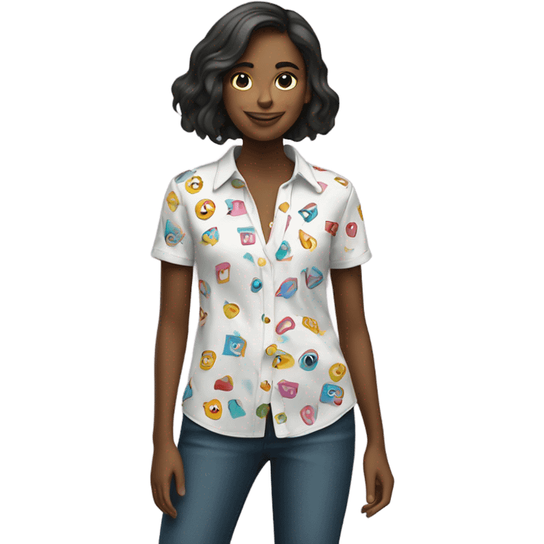  shirt with a girl on it  emoji