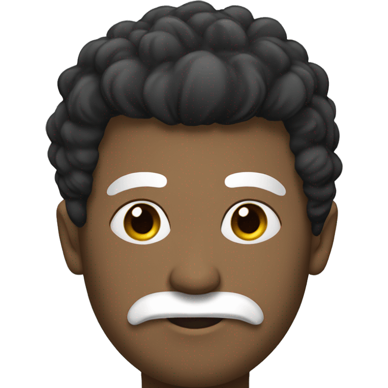 Man with black mohawk white mustache emoji