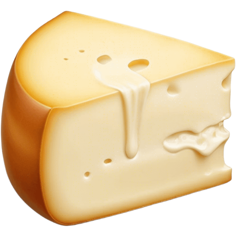 Cinematic Realistic Brie Cheese Emoji, featuring a creamy, soft-ripened cheese with a delicate rind rendered with lifelike detail and inviting, natural lighting. emoji