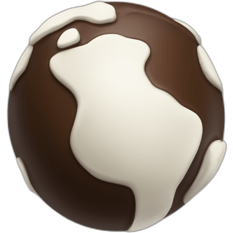 planeta tierra de chocolate blanco y negro emoji