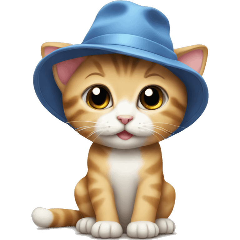 Baby cat wearing a hat emoji