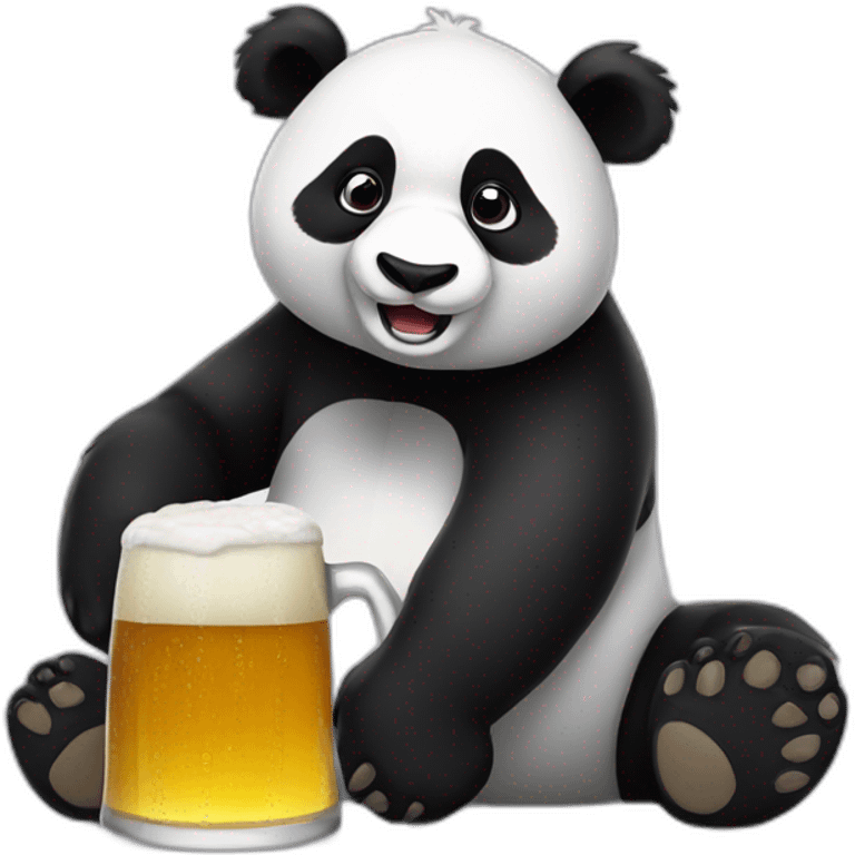 panda drinking beer emoji