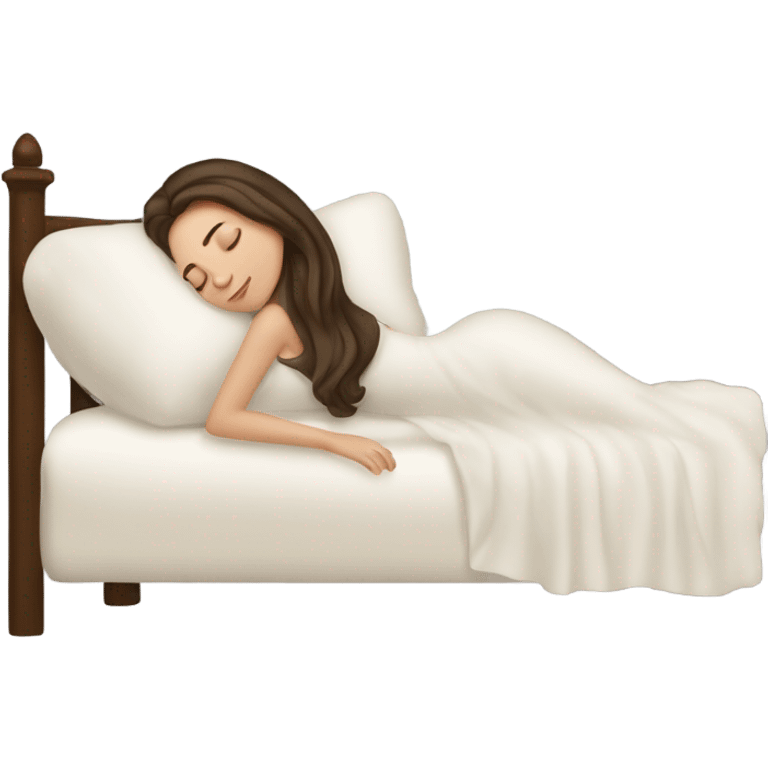 sleeping beauty brunette white girl with a silk pillow emoji