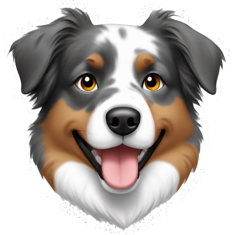 Australian shepherd 3 color in love emoji