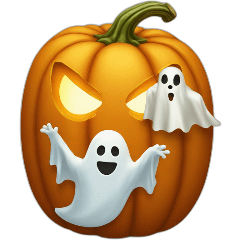 pumpkin and ghost emoji