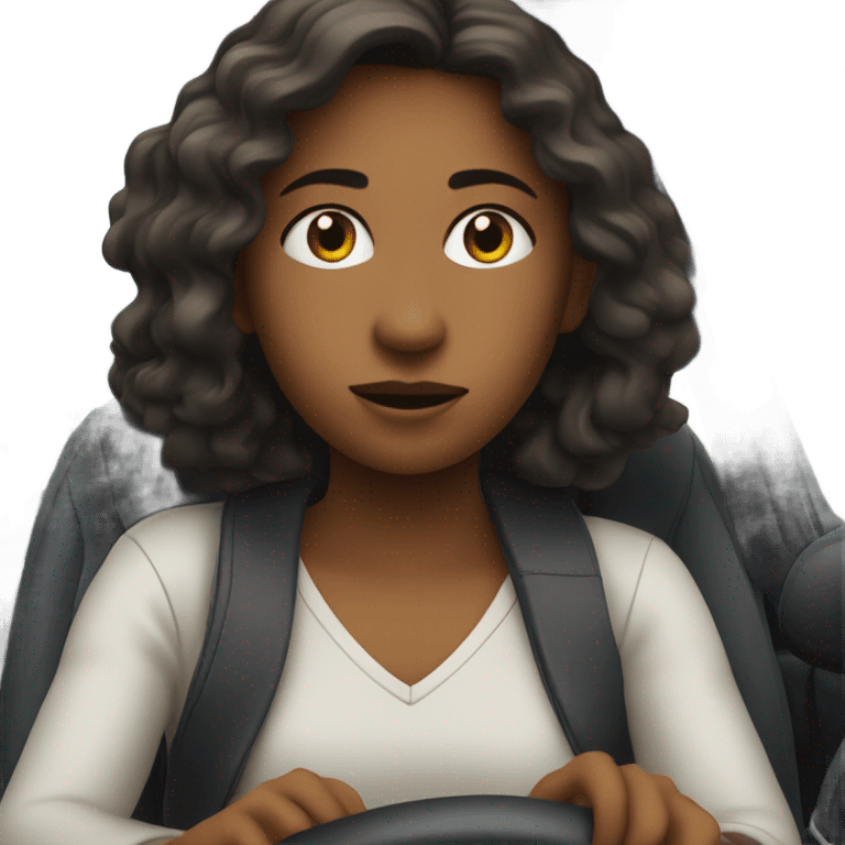 Girl driving car emoji