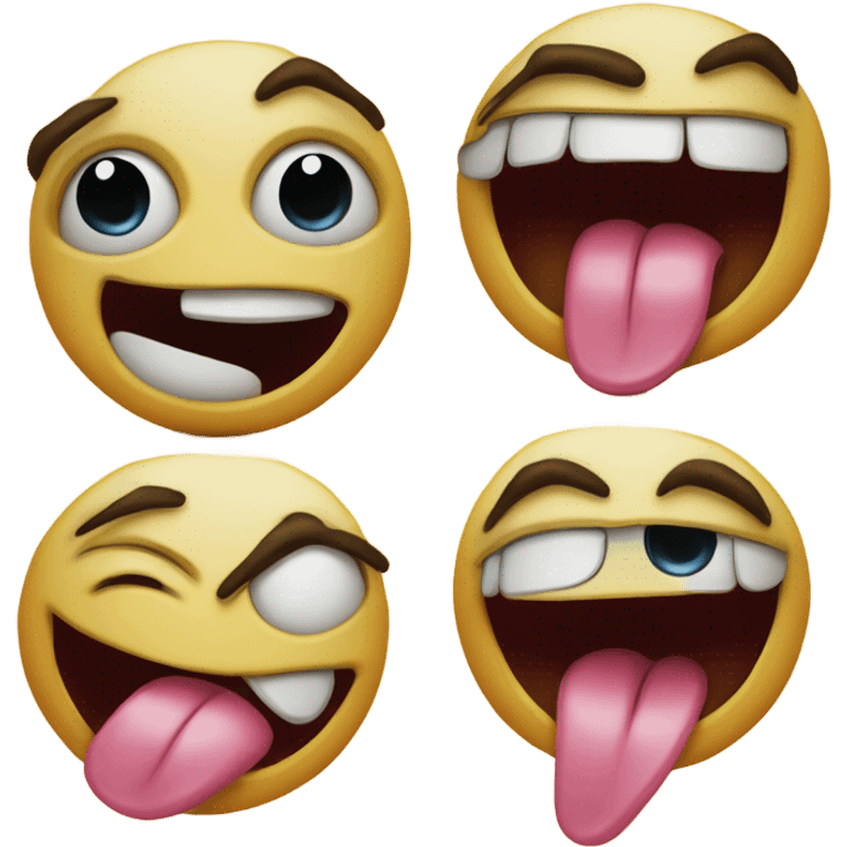 freaky emoji with licking lip emoji