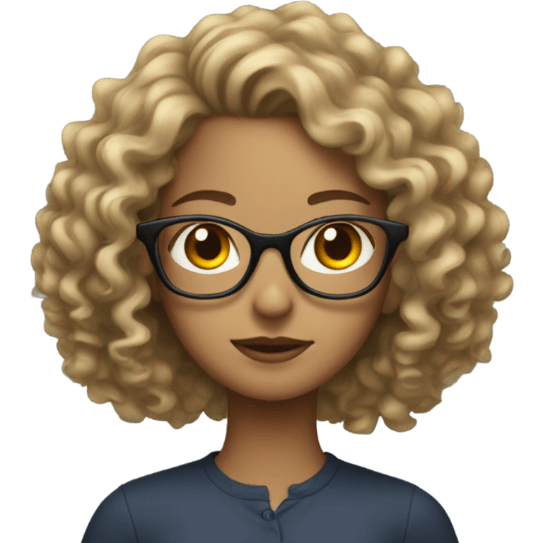 dirtyblond curly young woman with glasses emoji