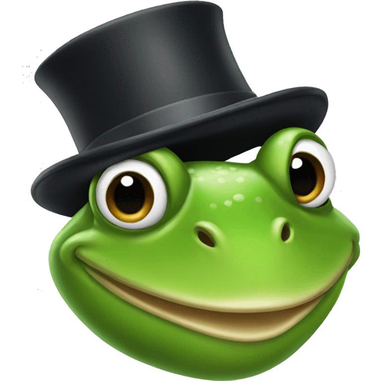 frog wearing a top hat  emoji