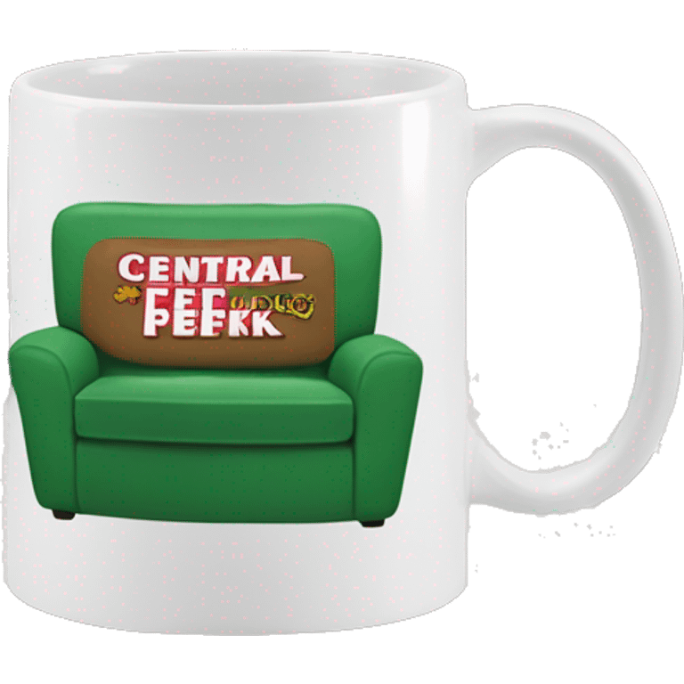 Mug with ‘central perk’ writing emoji