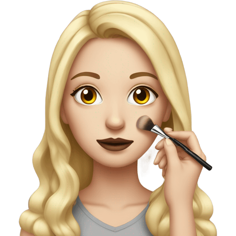 white girl doing makeup emoji