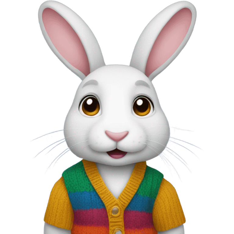 Rabbit wearing a sweater vest emoji