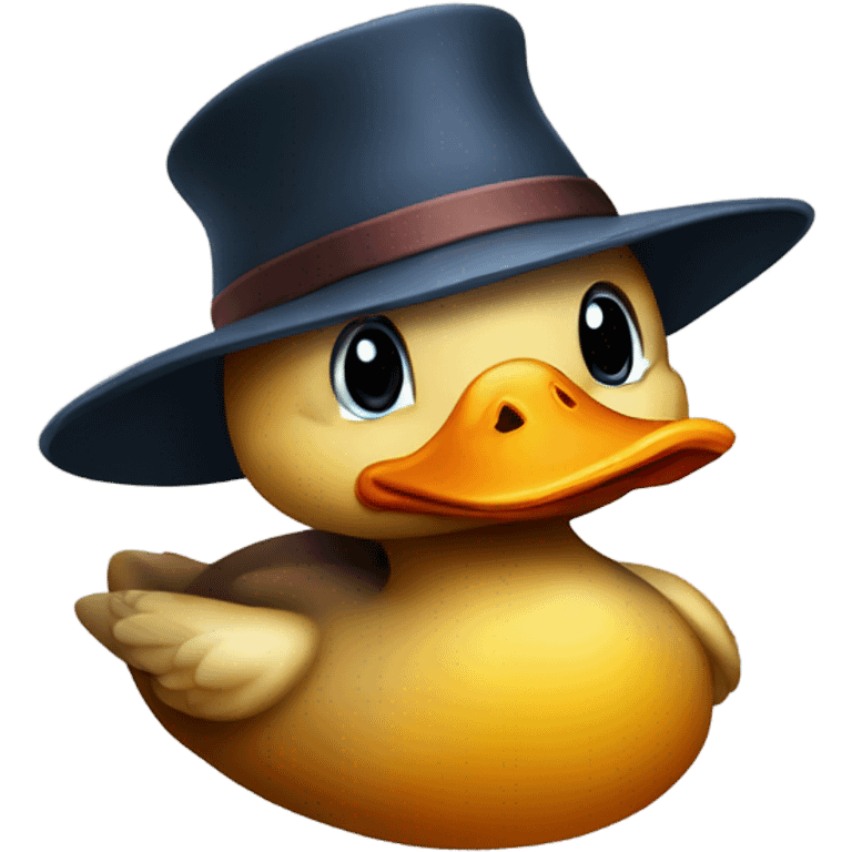 duck with a hat emoji