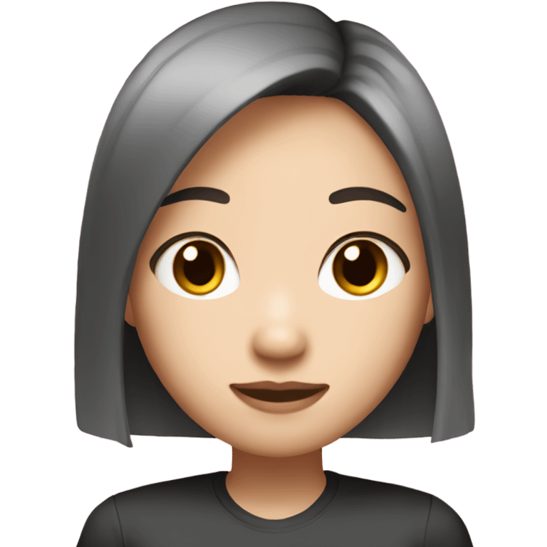 make a cute asian girl with straight hair, fair skin and pink vibe emoji