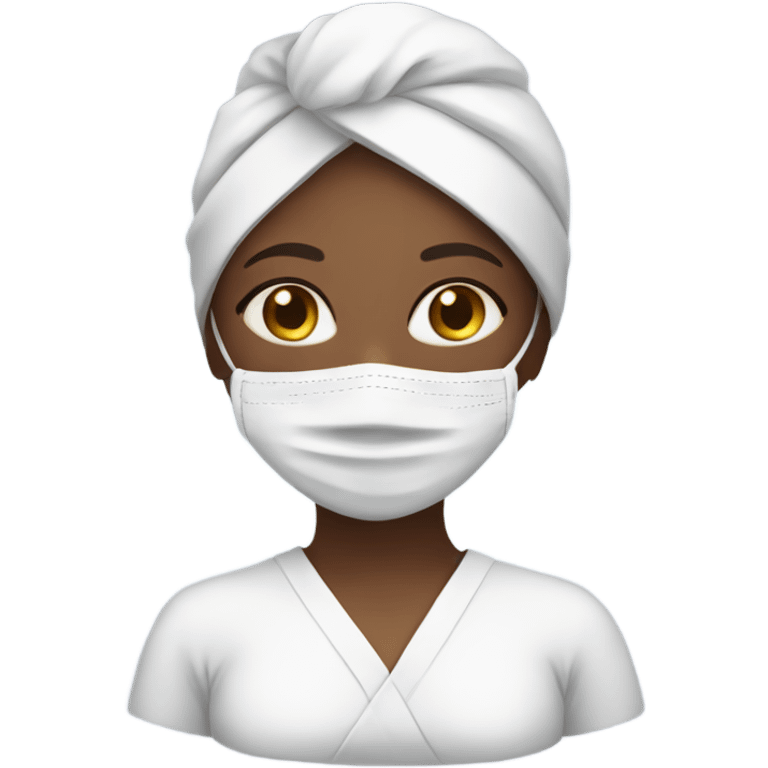 a girl with a spa face mask emoji