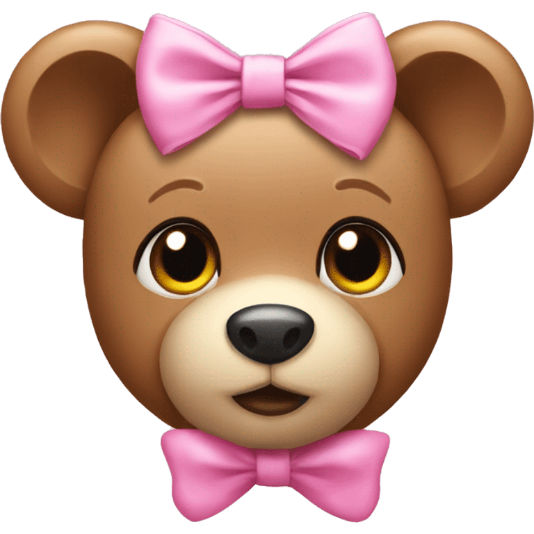 Teddy pink bow  emoji