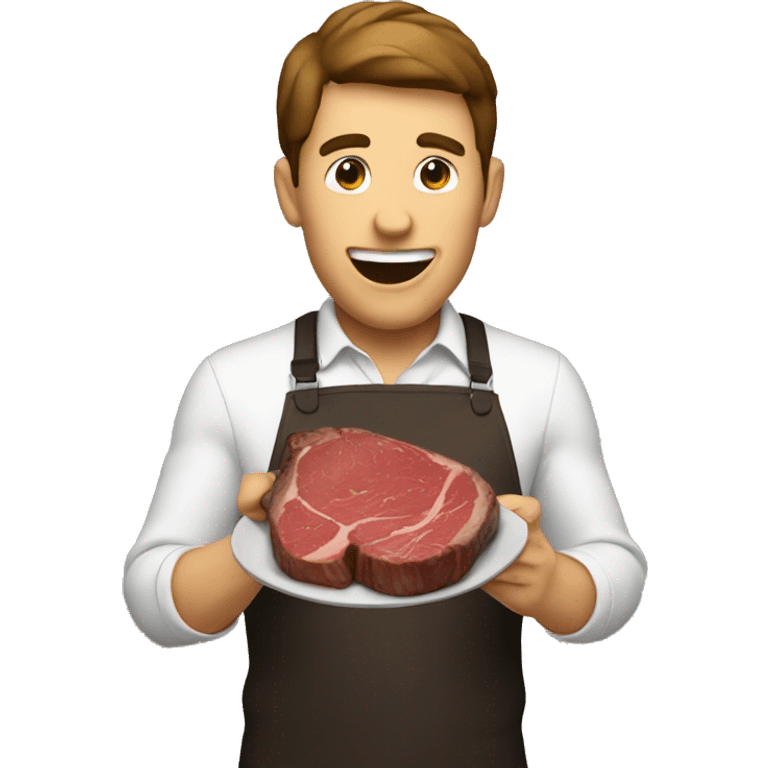 Guy eating a steak  emoji