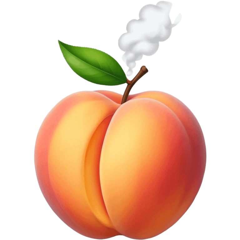 Steam coming off a peach emoji