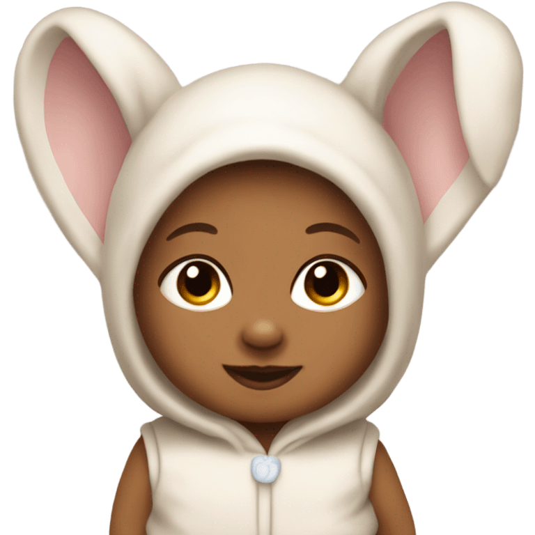 Tan skin new born baby bunny costume  emoji