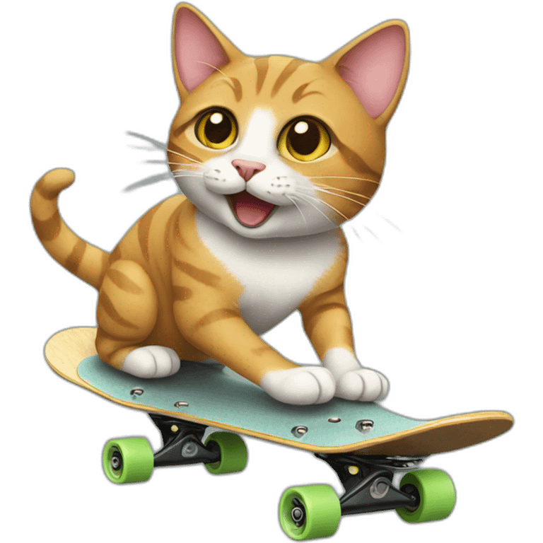 Skateboarding cat emoji