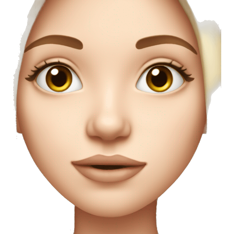 A girl without make-up, with natural beauty, with soft expressive lips, white skin emoji