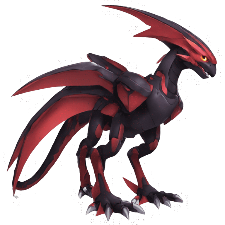  Cool Edgy Black Red Digimon-Fakemon-Raptor-Genesect-Dragon full body emoji