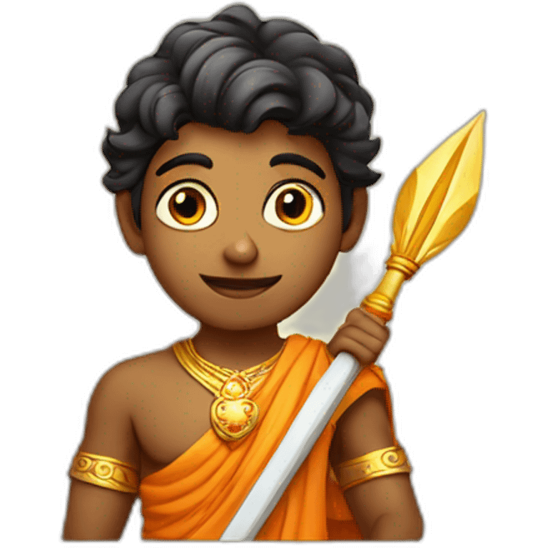 Hindu young lad god with spear and good physic emoji