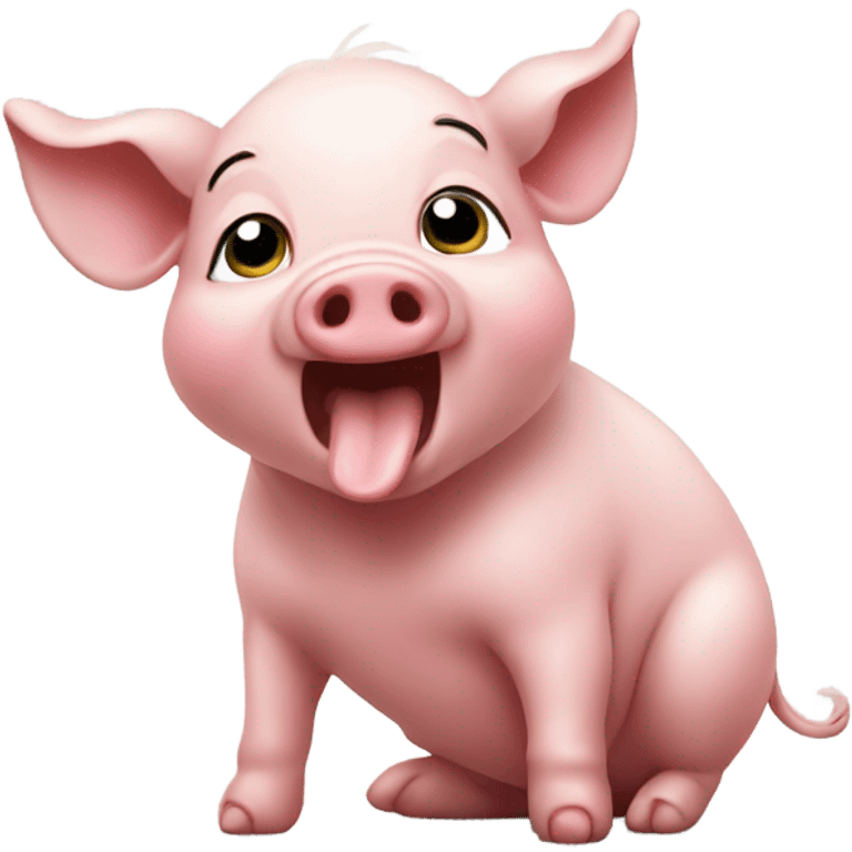 A piglet farting emoji