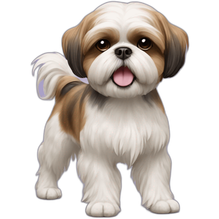 perro shih tzu; dancing on two legs emoji