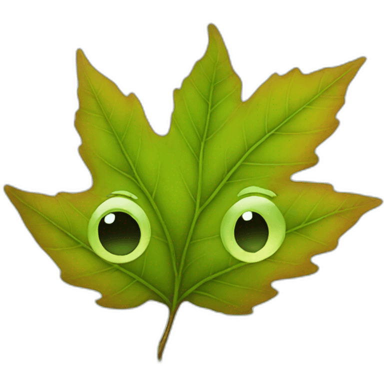 leaf with face emoji