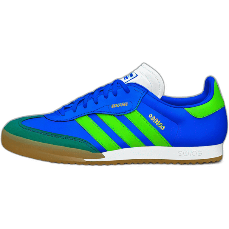 Adidas samba shoes blue White green emoji