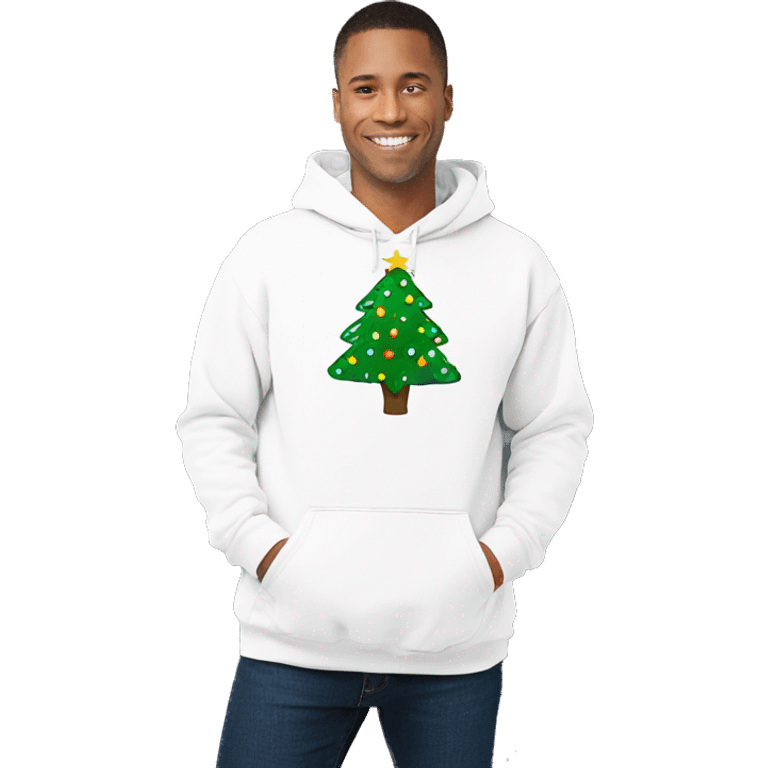 white christmas tree hoodie emoji