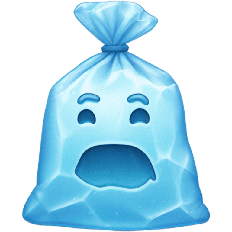 bag of ice, no face, ice cube’s visible  emoji