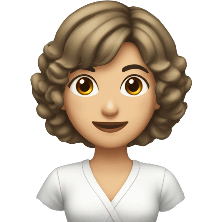 morena de cabelo cacheado medica  emoji