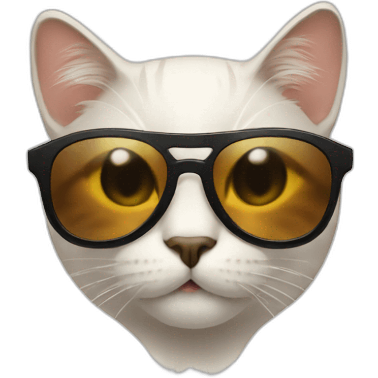 Cat with sunglasses and narcissistic smile emoji