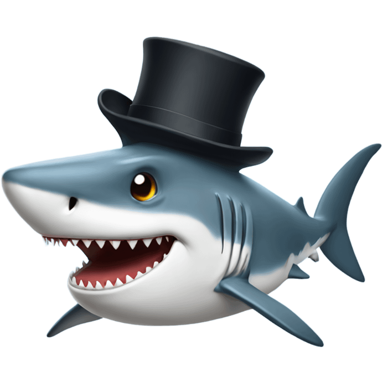 shark with tophat emoji