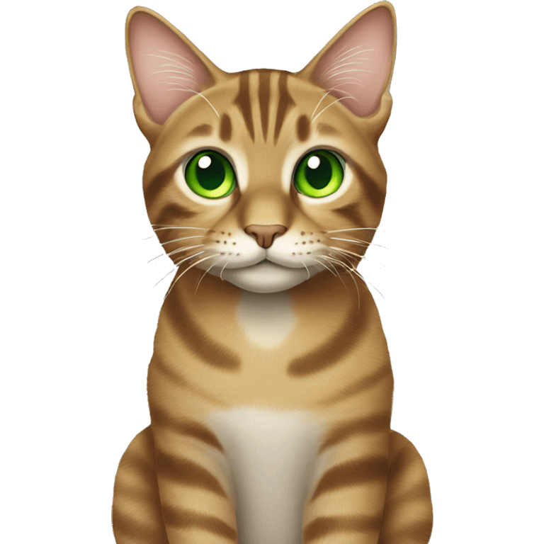 Tabby cat with green eyes emoji