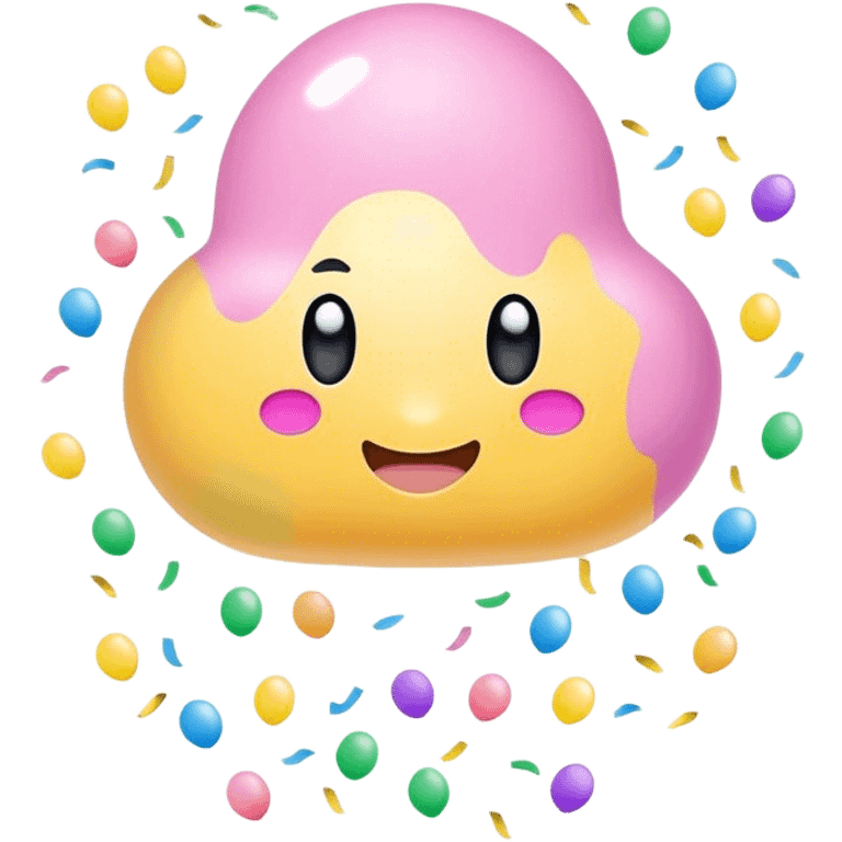 pastel floater with confetti emoji